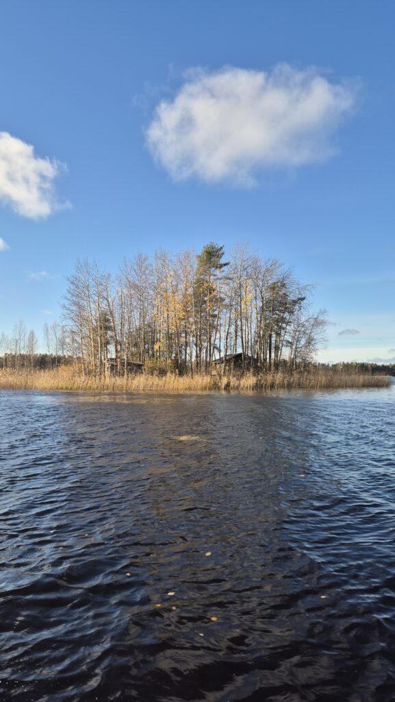 chata se saunou u jezera